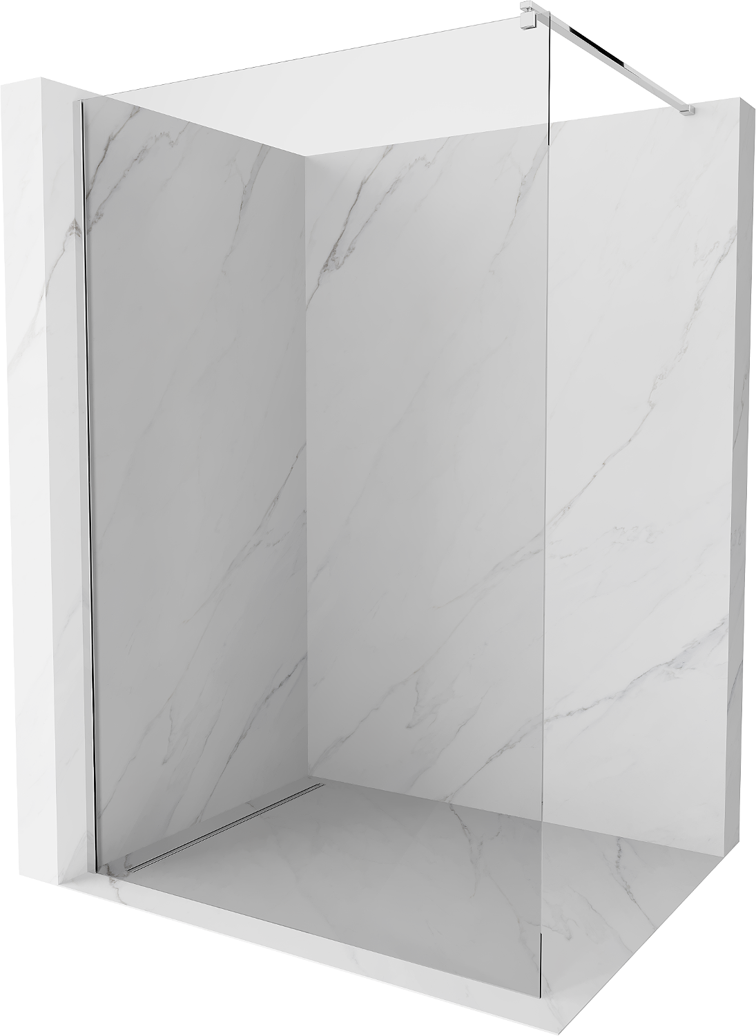 Mexen Kioto Душ стена Walk-in 140 x 200 см, прозрачно 8 мм, хром - 800-140-101-01-00